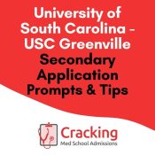 Secondary Applications - University of South Carolina USC Greenville Secondary Application Prompts and Tips
